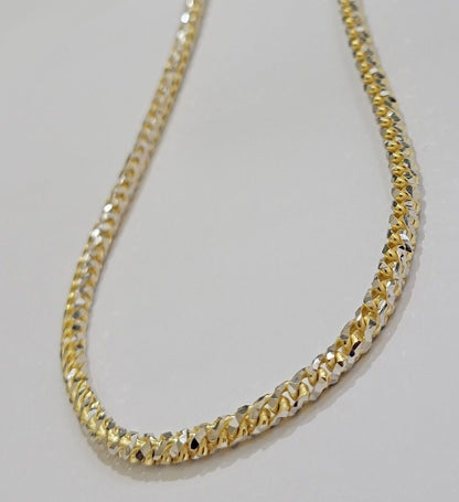 Solid 10k Yellow Gold Palm Box Chain Necklace Diamond cuts 4mm 26" Real 10KT - Reva Jeweler