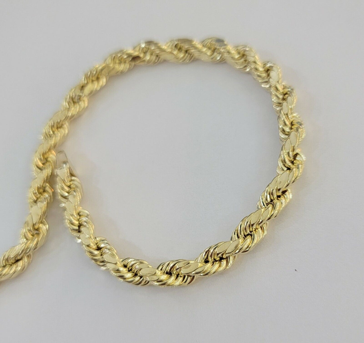 Solid 10k Yellow Gold Rope bracelet 7" 7.5" 8" 8.5" 9" Men Women 3mm - 9mm REAL - Reva Jeweler