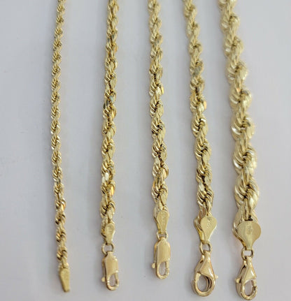 Solid 10k Yellow Gold Rope bracelet 7" 7.5" 8" 8.5" 9" Men Women 3mm - 9mm REAL - Reva Jeweler