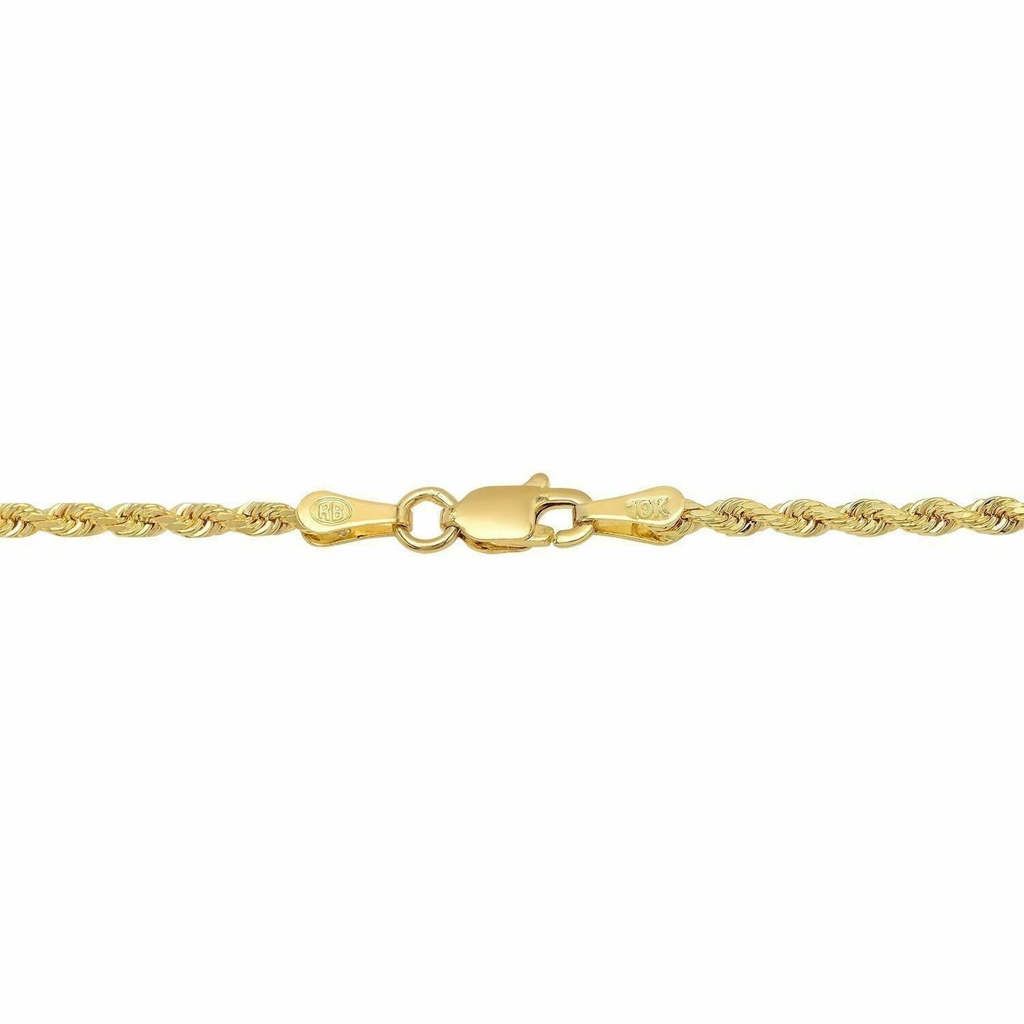 Solid 10k Yellow Gold Rope Chain 1mm - 10mm Diamond Cut Pendant Necklace16" - 30" - Reva Jeweler