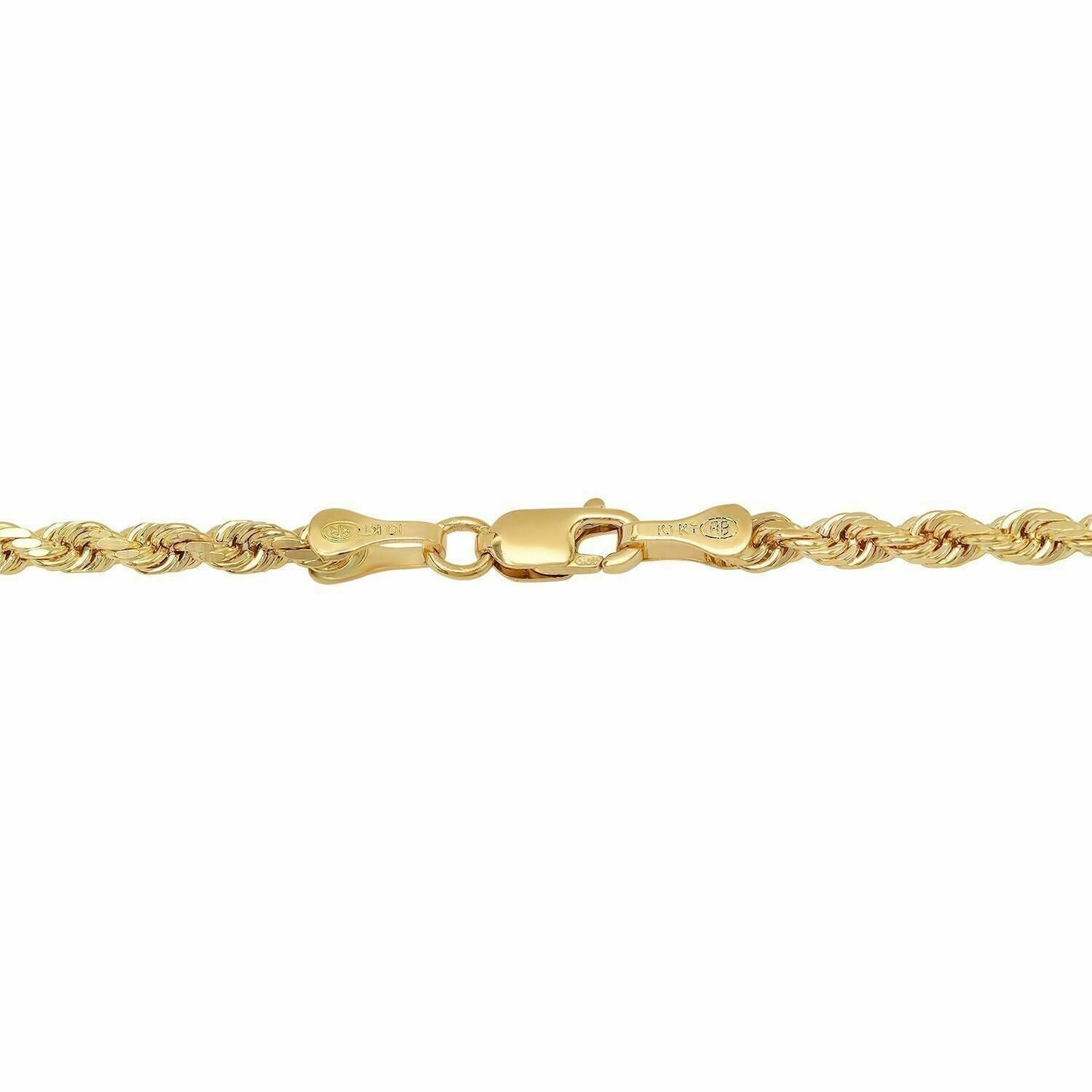 Solid 10k Yellow Gold Rope Chain 1mm - 10mm Diamond Cut Pendant Necklace16" - 30" - Reva Jeweler