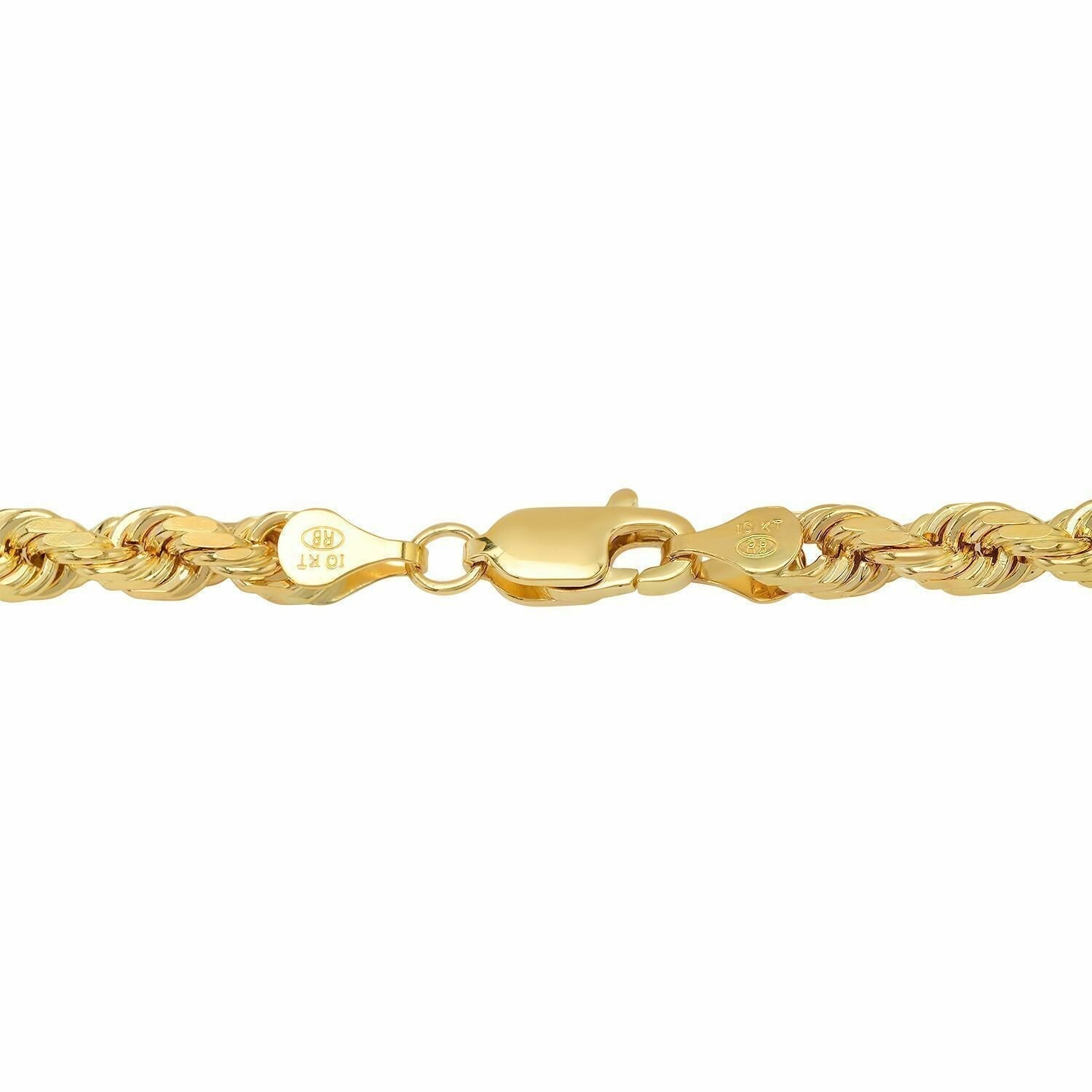 Solid 10k Yellow Gold Rope Chain 1mm - 10mm Diamond Cut Pendant Necklace16" - 30" - Reva Jeweler