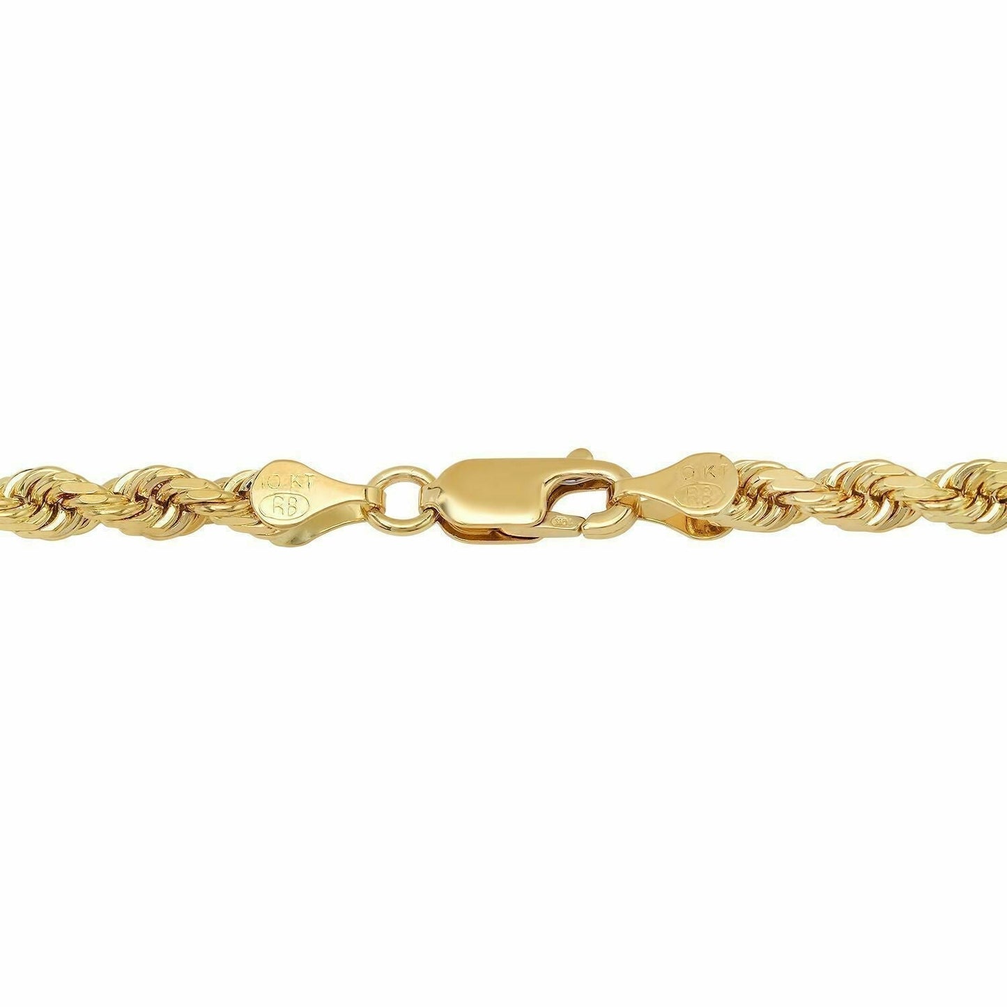 Solid 10k Yellow Gold Rope Chain 1mm - 10mm Diamond Cut Pendant Necklace16" - 30" - Reva Jeweler