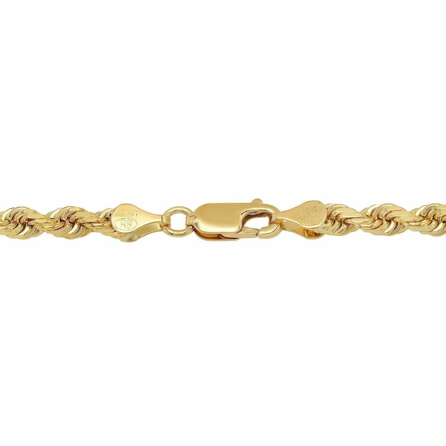 Solid 10k Yellow Gold Rope Chain 1mm - 10mm Diamond Cut Pendant Necklace16" - 30" - Reva Jeweler
