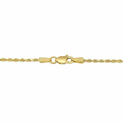 Solid 10k Yellow Gold Rope Chain 1mm - 10mm Diamond Cut Pendant Necklace16" - 30" - Reva Jeweler