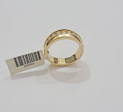 Solid 14k Gold 1CT Diamond Mens Band Wedding Engagement Ring REAL 14kt Yellow Gd - Reva Jeweler