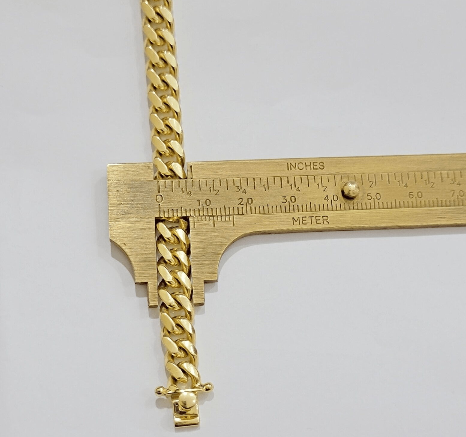 Solid 14k Gold Bracelet 7mm Miami Cuban Link 8" Inch Real 14kt Yellow Gold Mens - Reva Jeweler