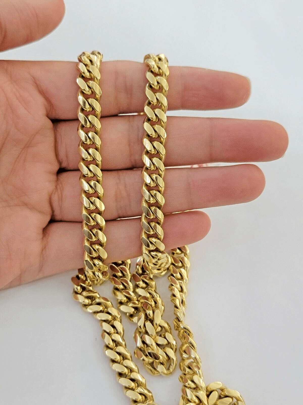 Solid 14k Gold Chain 7mm 22 Inch Miami Cuban Link Necklace HEAVY Real Gold Sale - Reva Jeweler