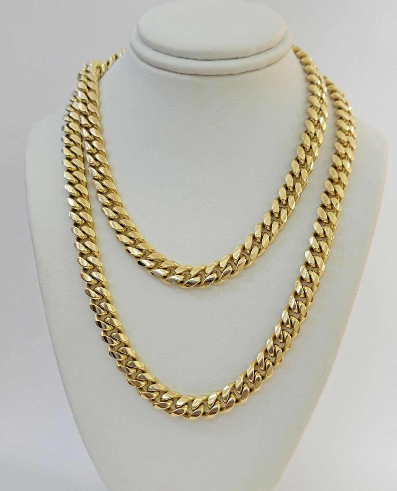 Solid 14k Gold Chain 7mm 22 Inch Miami Cuban Link Necklace HEAVY Real Gold Sale - Reva Jeweler