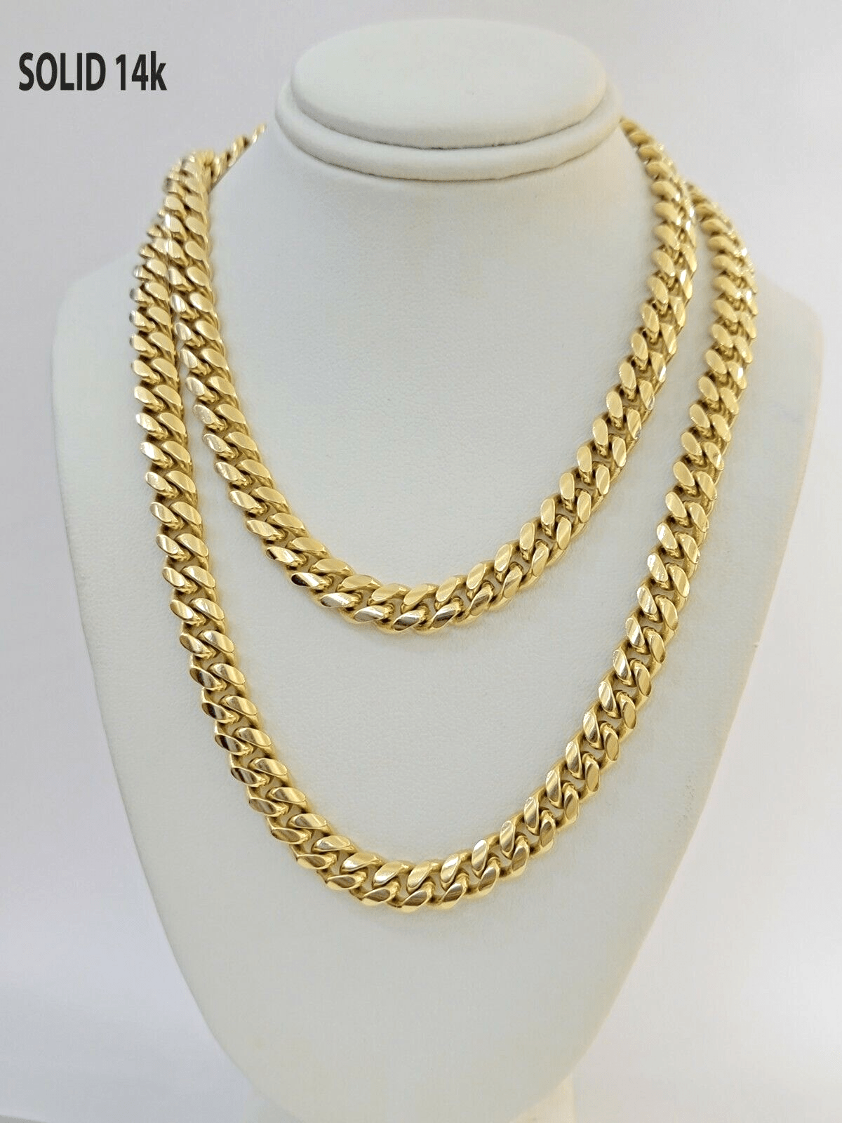 Solid 14k Gold Chain 7mm 22 Inch Miami Cuban Link Necklace HEAVY Real Gold Sale - Reva Jeweler