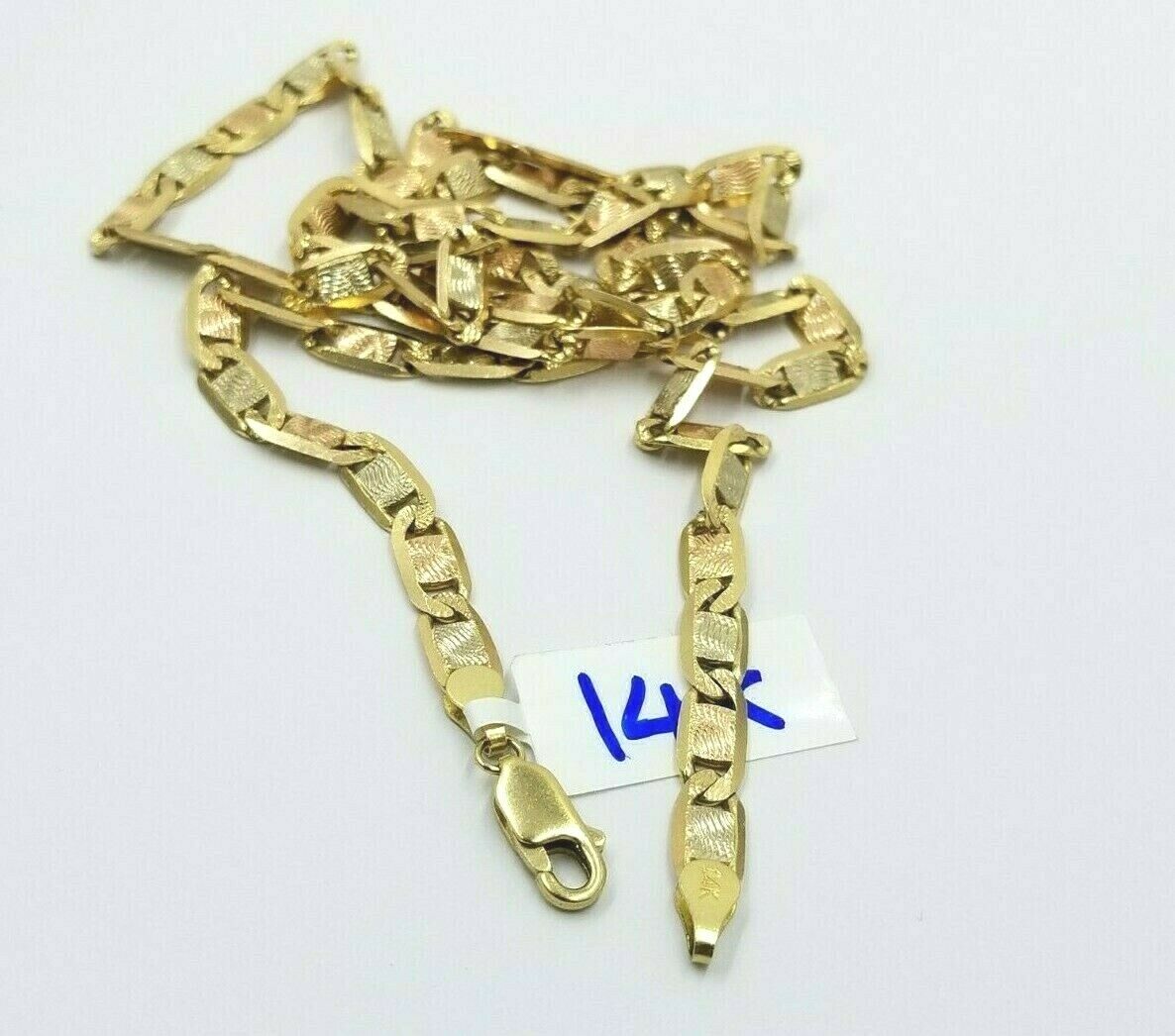 SOLID 14K Gold Necklace Men Women 5mm 18" 20" 22" 24" Heavy REAL 14KT Trio Gold - Reva Jeweler