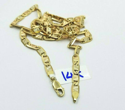 SOLID 14K Gold Necklace Men Women 5mm 18" 20" 22" 24" Heavy REAL 14KT Trio Gold - Reva Jeweler