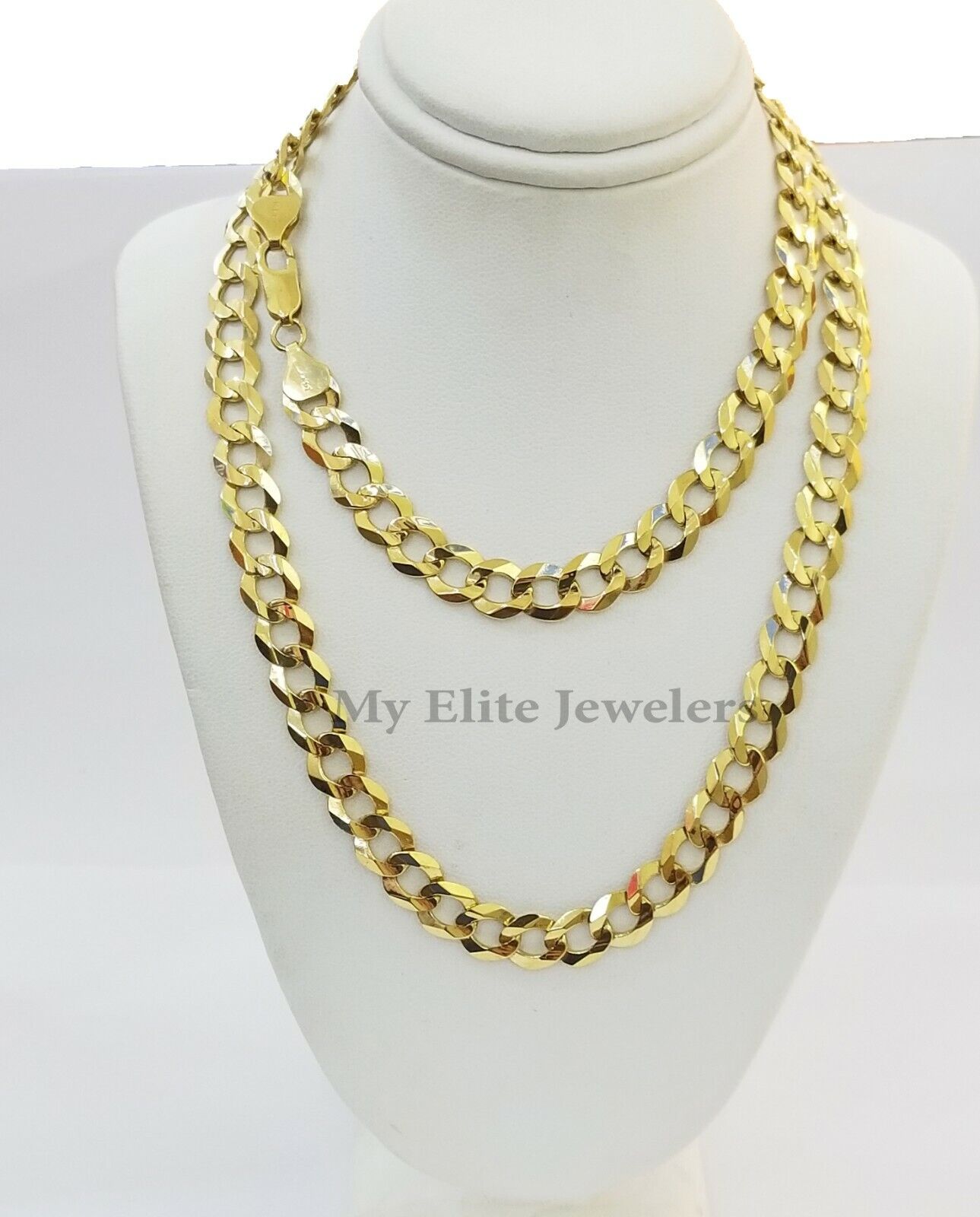 Solid 14k Yellow Gold Cuban Curb Link Chain 9mm Necklace 22" Real Gold Sale - Reva Jeweler