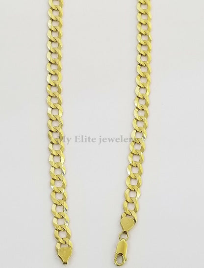 Solid 14k Yellow Gold Cuban Curb Link Chain 9mm Necklace 22" Real Gold Sale - Reva Jeweler