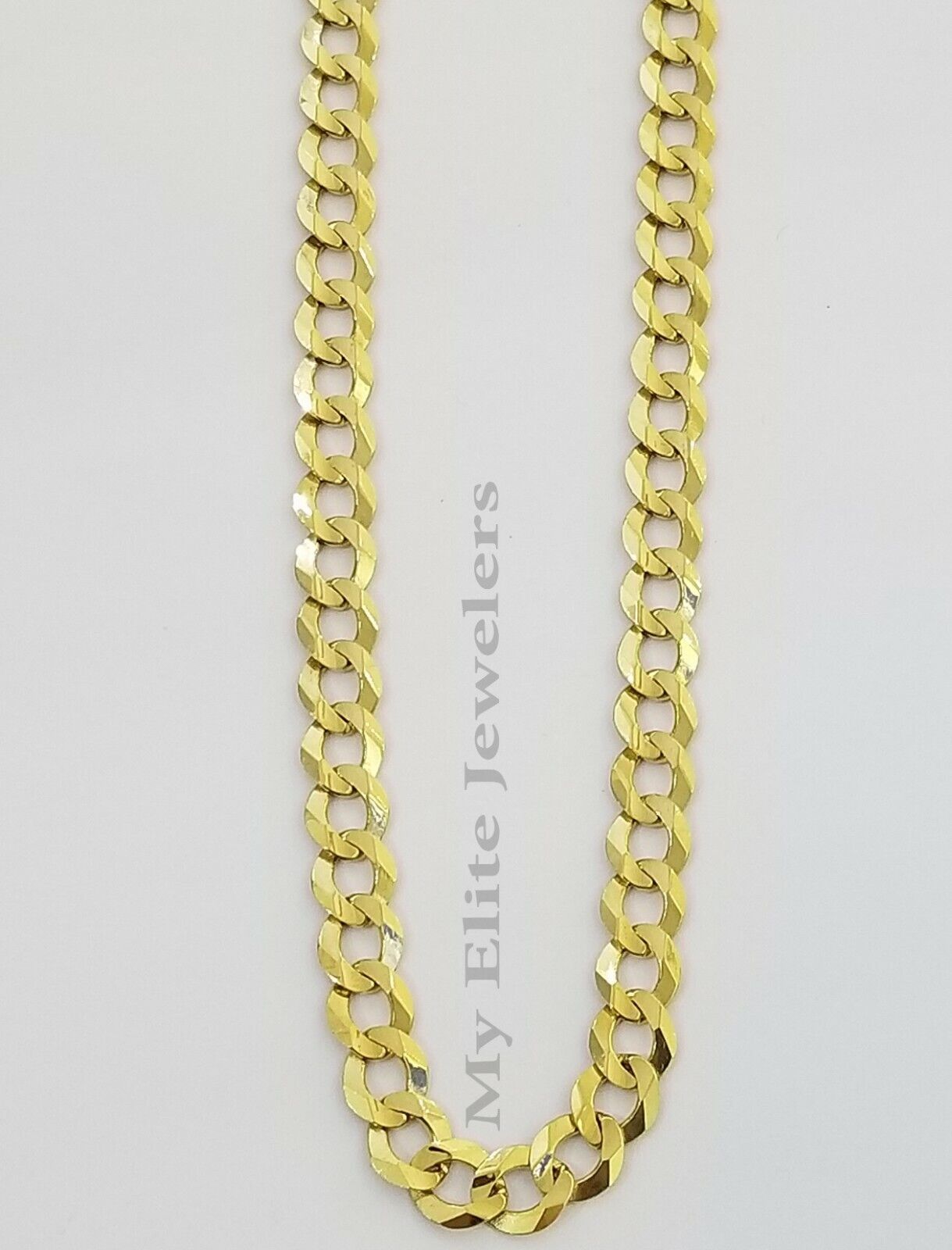 Solid 14k Yellow Gold Cuban Curb Link Chain 9mm Necklace 22" Real Gold Sale - Reva Jeweler