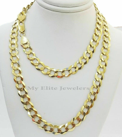 Solid 14K Yellow Gold Necklace Bracelet 3mm - 10mm Curb Chain Cuban Link 7" - 30" - Reva Jeweler