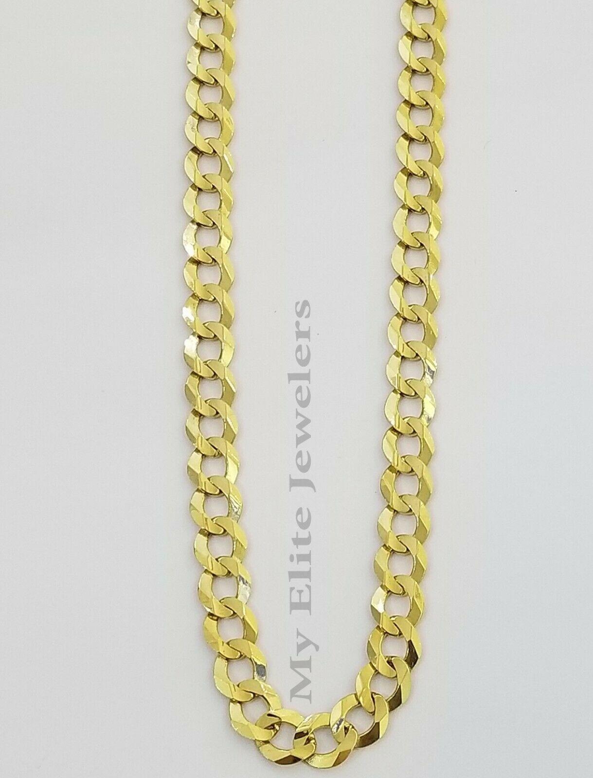 Solid 14K Yellow Gold Necklace Bracelet 3mm - 10mm Curb Chain Cuban Link 7" - 30" - Reva Jeweler