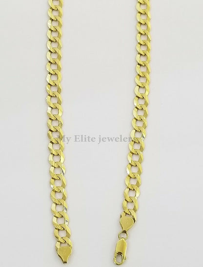 Solid 14K Yellow Gold Necklace Bracelet 3mm - 10mm Curb Chain Cuban Link 7" - 30" - Reva Jeweler
