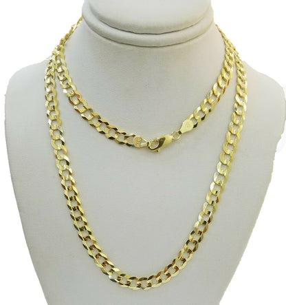 Solid 14K Yellow Gold Necklace Bracelet 3mm - 10mm Curb Chain Cuban Link 7" - 30" - Reva Jeweler
