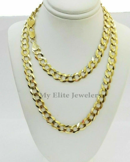 Solid 14K Yellow Gold Necklace Bracelet 3mm - 10mm Curb Chain Cuban Link 7" - 30" - Reva Jeweler
