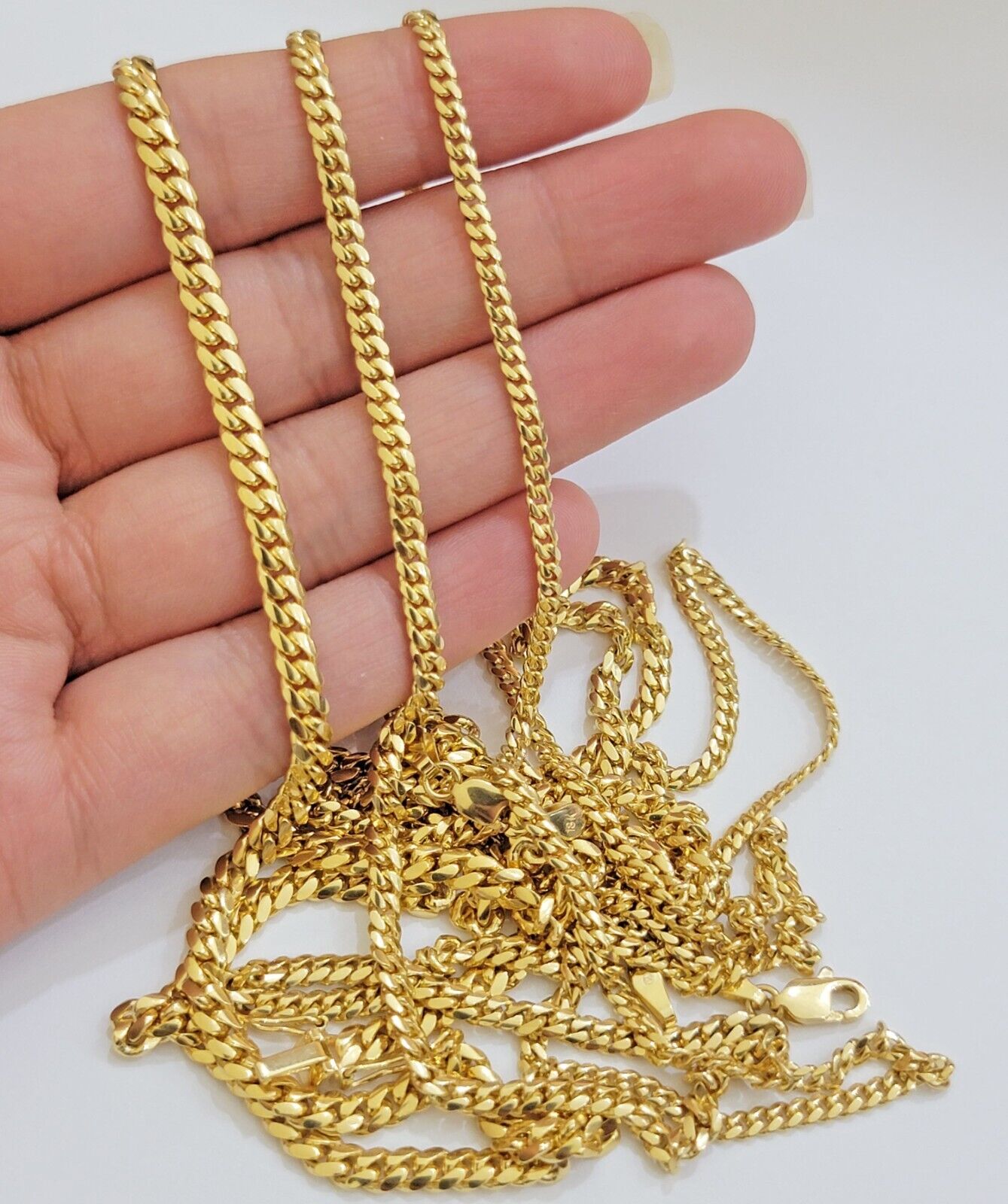 Solid 18k Gold Chain Necklace Miami Cuban Link 2.5mm - 4mm 18" - 26 Inch Real 18kt - Reva Jeweler