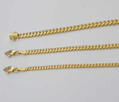 Solid 18k Gold Chain Necklace Miami Cuban Link 2.5mm - 4mm 18" - 26 Inch Real 18kt - Reva Jeweler