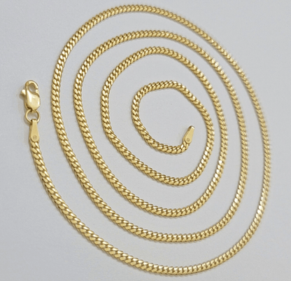 Solid 18k Gold Necklace Chain Miami Cuban Link 2.5mm 20 Inch Real 18kt Men Women - Reva Jeweler