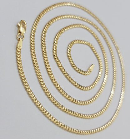 Solid 18k Gold Necklace Chain Miami Cuban Link 2.5mm 20 Inch Real 18kt Men Women - Reva Jeweler