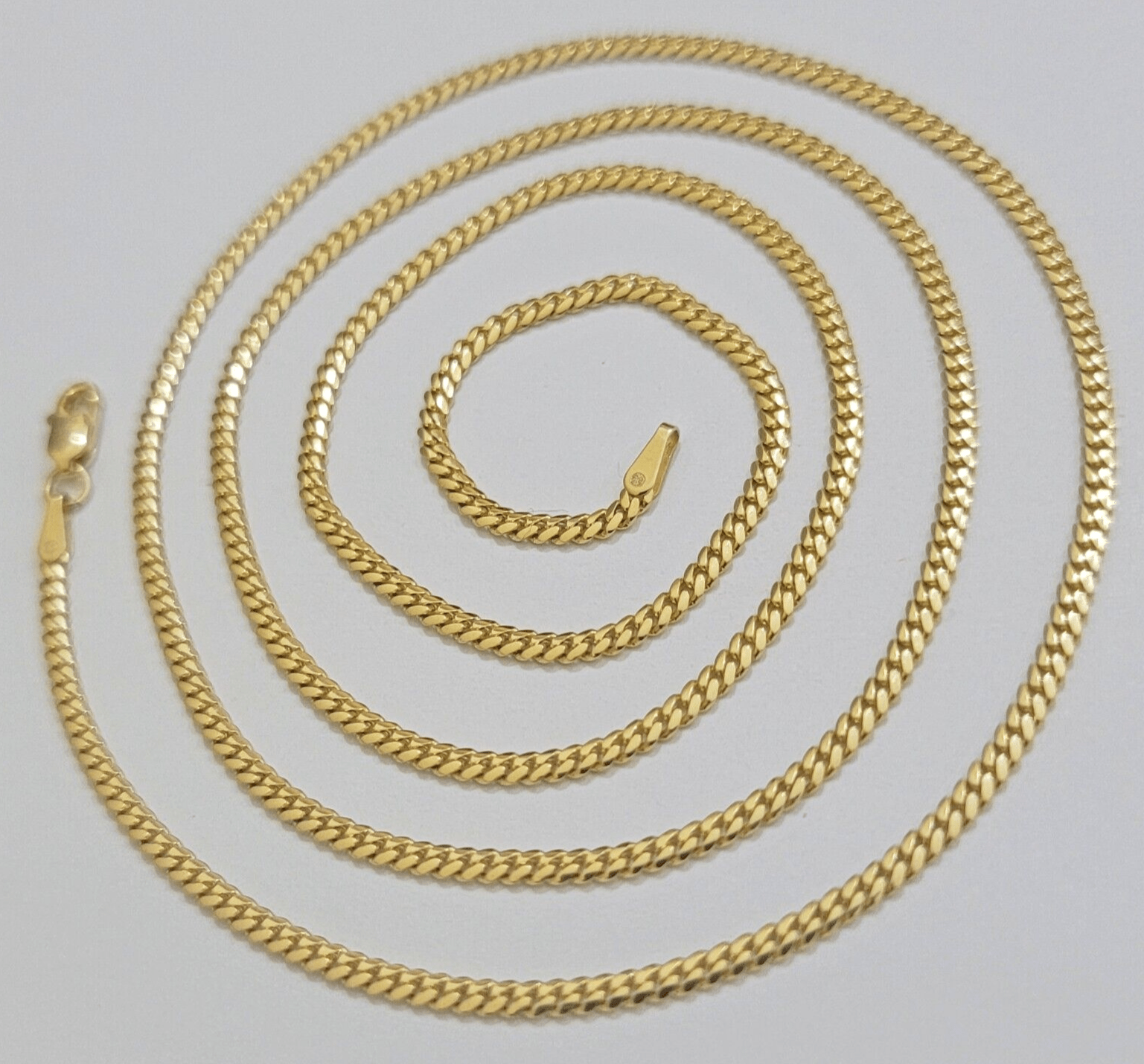 Solid 18k Gold Necklace Chain Miami Cuban Link 2.5mm 20 Inch Real 18kt Men Women - Reva Jeweler