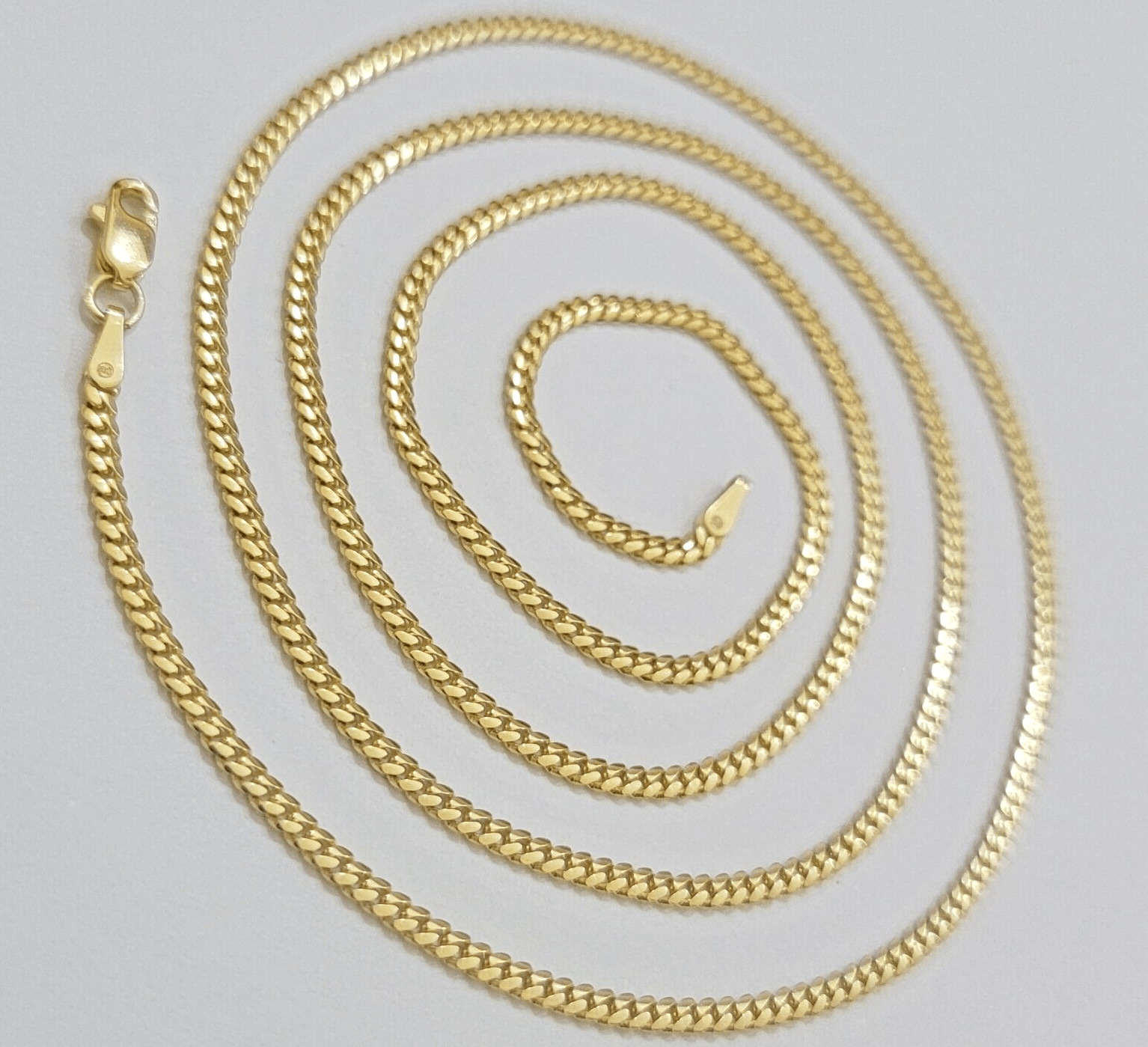 Solid 18k Gold Necklace Chain Miami Cuban Link 2.5mm 20 Inch Real 18kt Men Women - Reva Jeweler