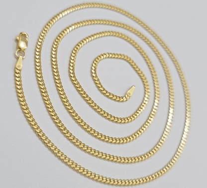 Solid 18k Gold Necklace Chain Miami Cuban Link 2.5mm 20 Inch Real 18kt Men Women - Reva Jeweler