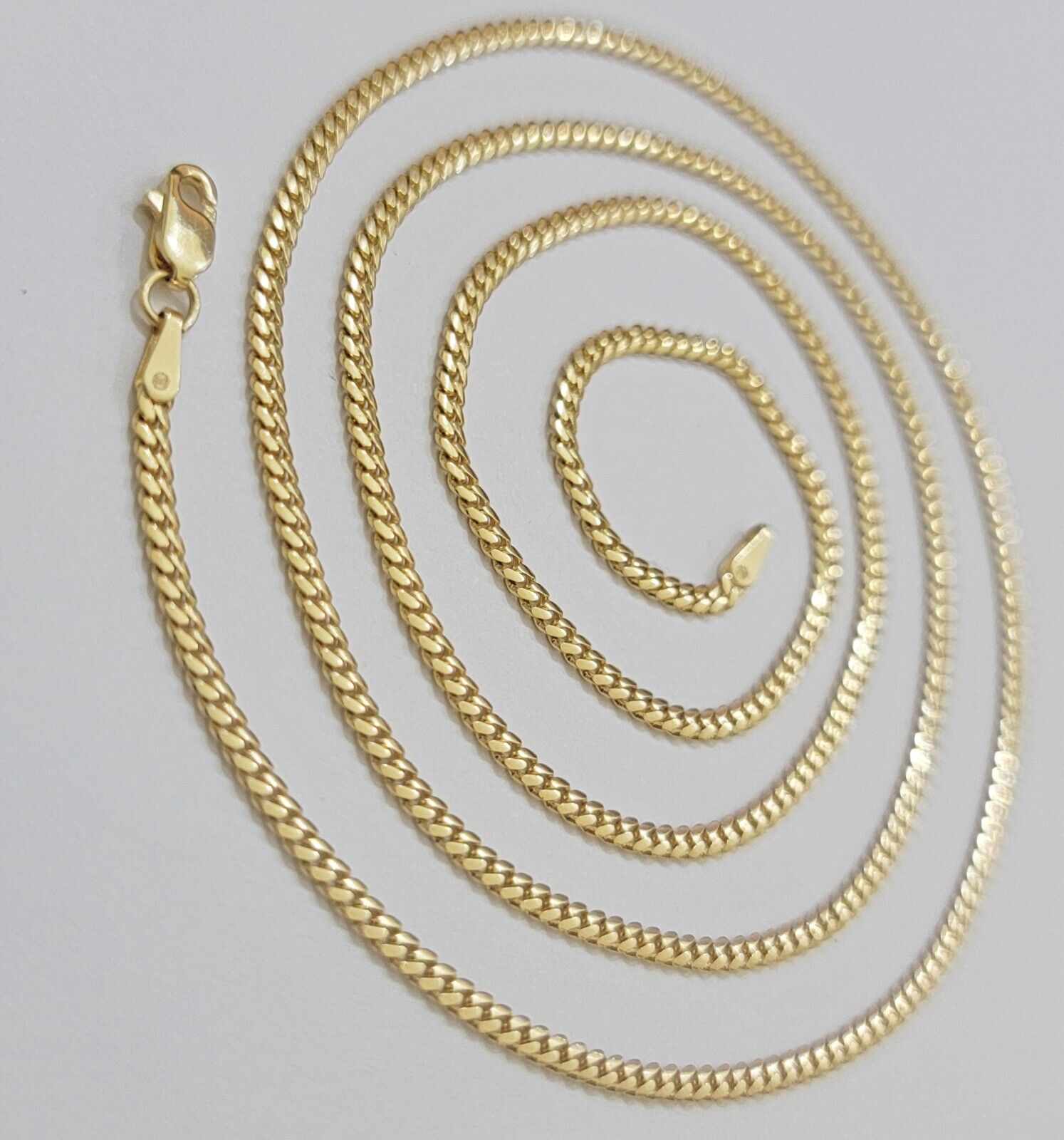 Solid 18k Gold Necklace Chain Miami Cuban Link 2.5mm 22 Inch Real 18kt Men Women - Reva Jeweler