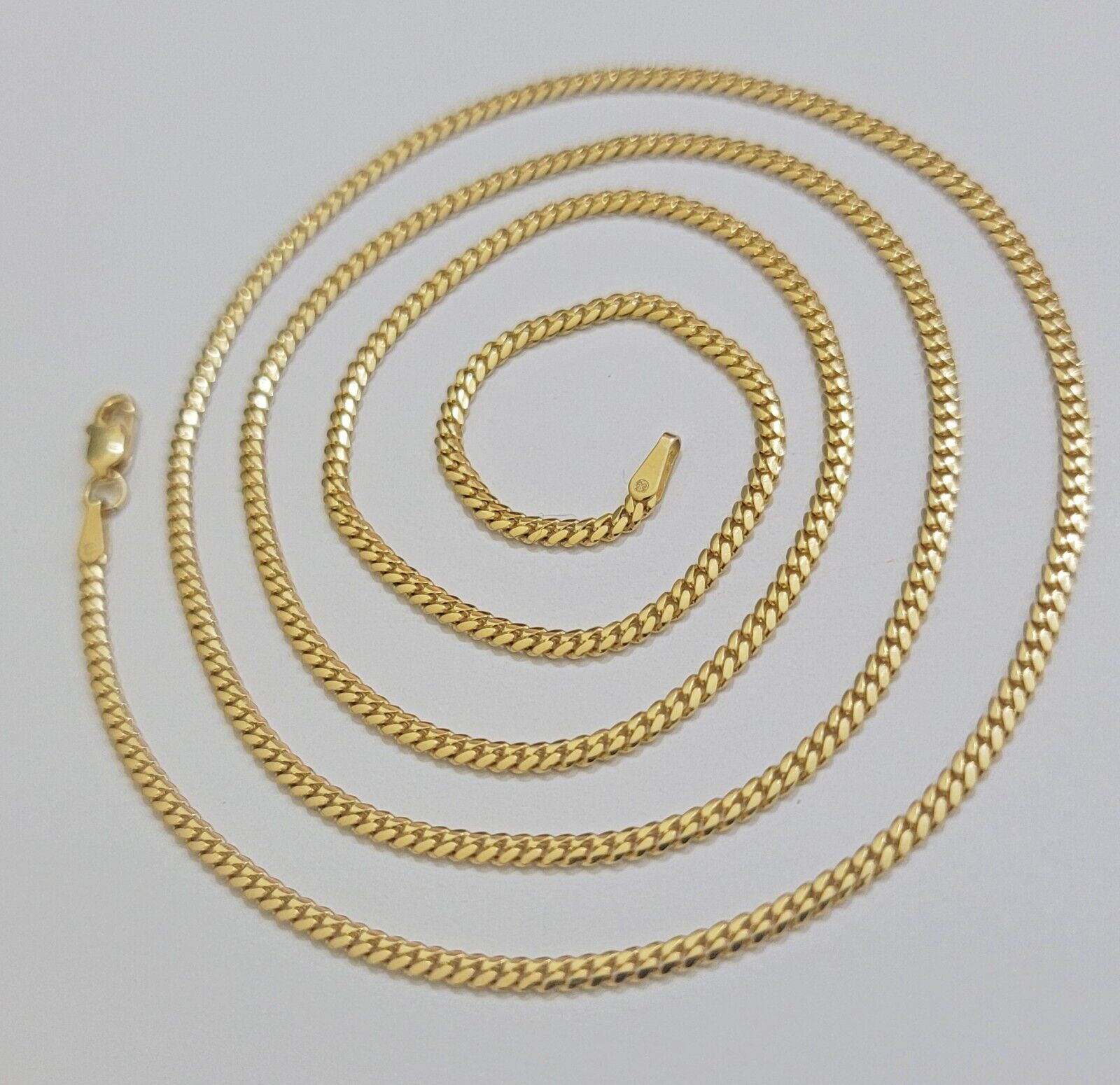 Solid 18k Gold Necklace Chain Miami Cuban Link 2.5mm 22 Inch Real 18kt Men Women - Reva Jeweler