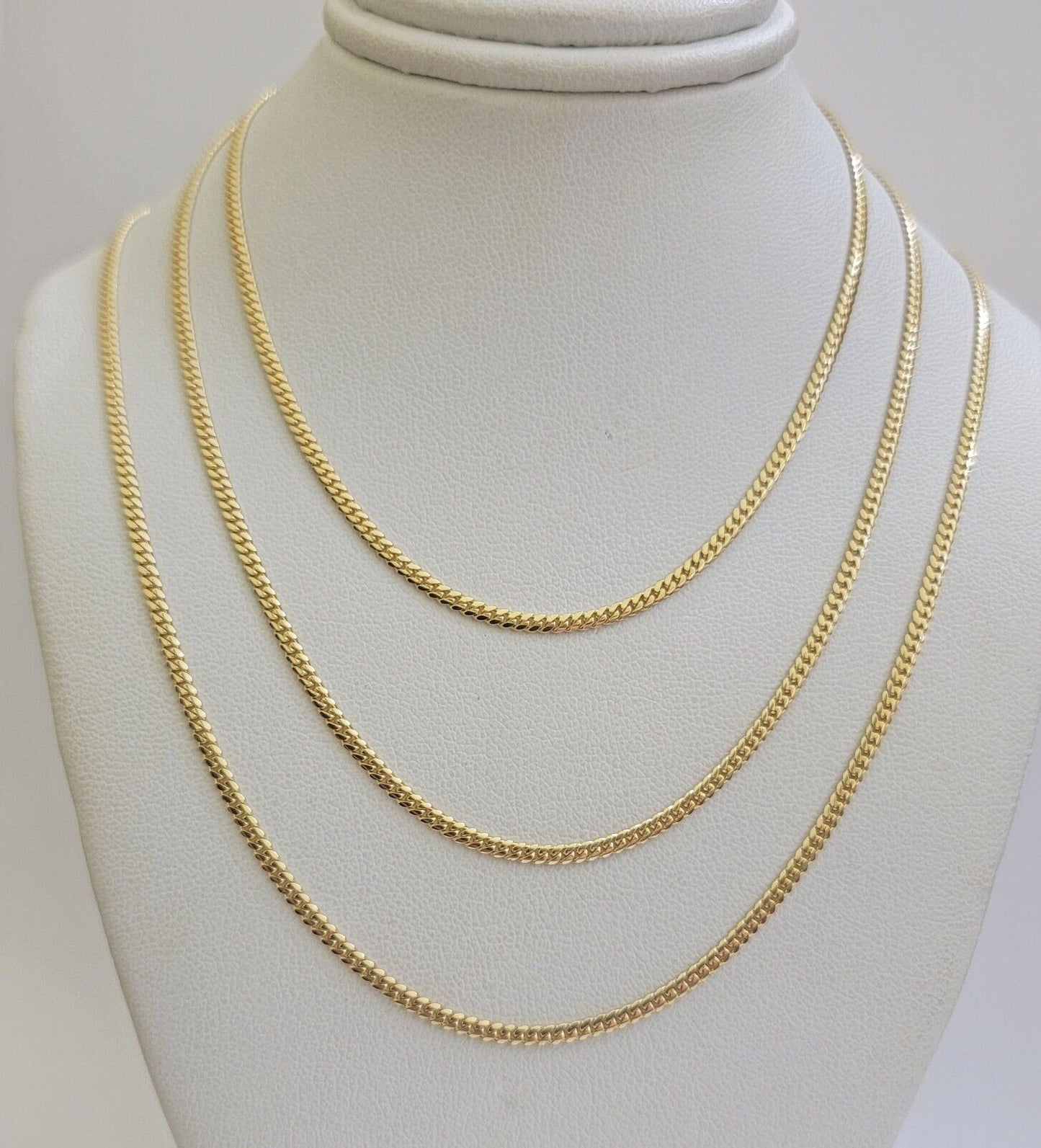 Solid 18k Gold Necklace Chain Miami Cuban Link 2.5mm 24 Inch Real 18kt Men Women - Reva Jeweler