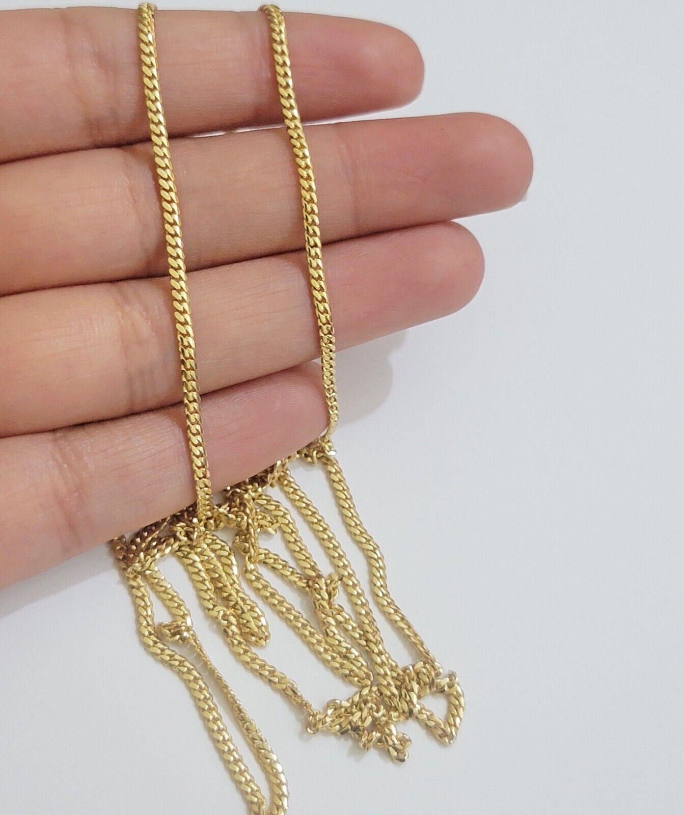 Solid 18k Gold Necklace Chain Miami Cuban Link 2mm 18 Inch Real 18kt Yellow Gold - Reva Jeweler