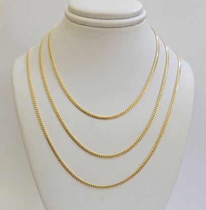 Solid 18k Gold Necklace Chain Miami Cuban Link 2mm 24 Inch Real 18kt Yellow Gold - Reva Jeweler