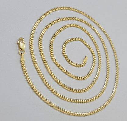 Solid 18k Gold Necklace Chain Miami Cuban Link 2mm 24 Inch Real 18kt Yellow Gold - Reva Jeweler