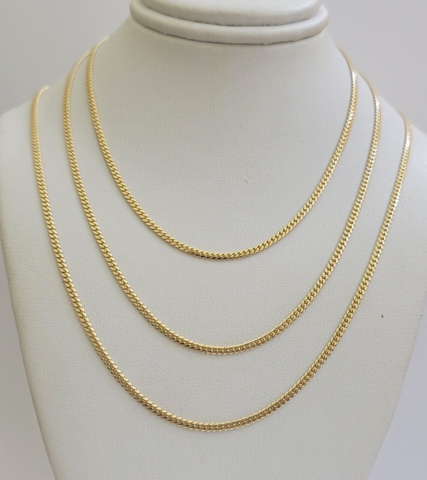 Solid 18k Gold Necklace Chain Miami Cuban Link 2mm 24 Inch Real 18kt Yellow Gold - Reva Jeweler