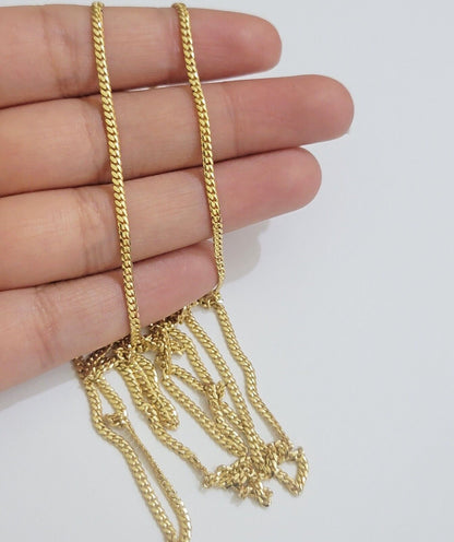 Solid 18k Gold Necklace Chain Miami Cuban Link 2mm 24 Inch Real 18kt Yellow Gold - Reva Jeweler