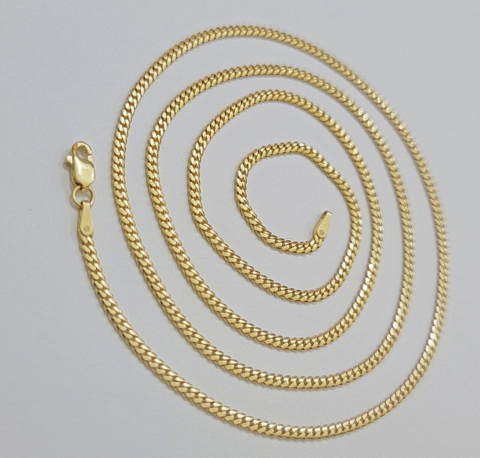 Solid 18k Yellow Gold Necklace Chain Miami Cuban Link 2mm 18" - 24 Inch Real 18kt - Reva Jeweler