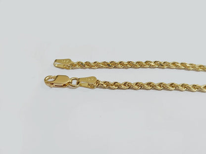 Solid 18k Yellow Gold Necklace Rope Chain 2mm 18'' Inch Real 18kt Men Women SALE - Reva Jeweler