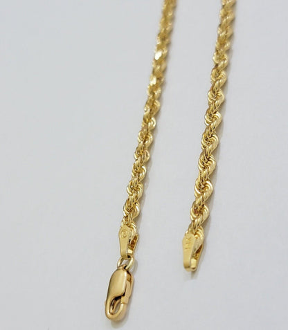 Solid 18k Yellow Gold Necklace Rope Chain 3mm 26'' Inch Real 18kt Mens 18kt SALE - Reva Jeweler