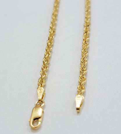 Solid 18k Yellow Gold Necklace Rope Chain 3mm 26'' Inch Real 18kt Mens 18kt SALE - Reva Jeweler