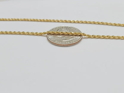 Solid 18k Yellow Gold Rope Chain Necklace 2mm 16 - 24 Inch Diamond Cut 18kt SALE - Reva Jeweler