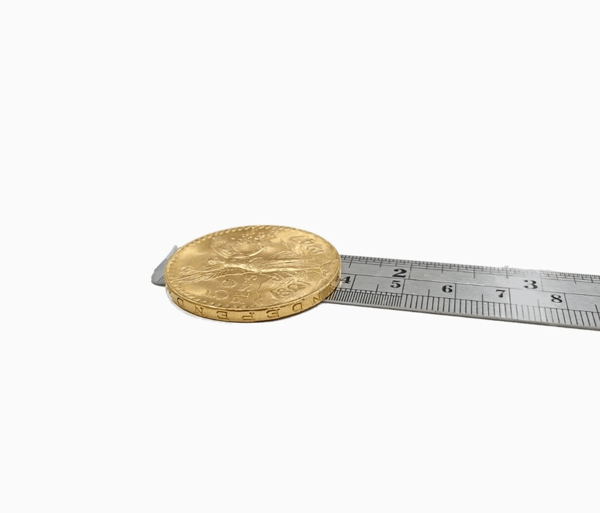 Solid 22k Yellow Gold 1947 Mexican Centenario 50 Gold Pesos Coin Oro Centenaro - Reva Jeweler