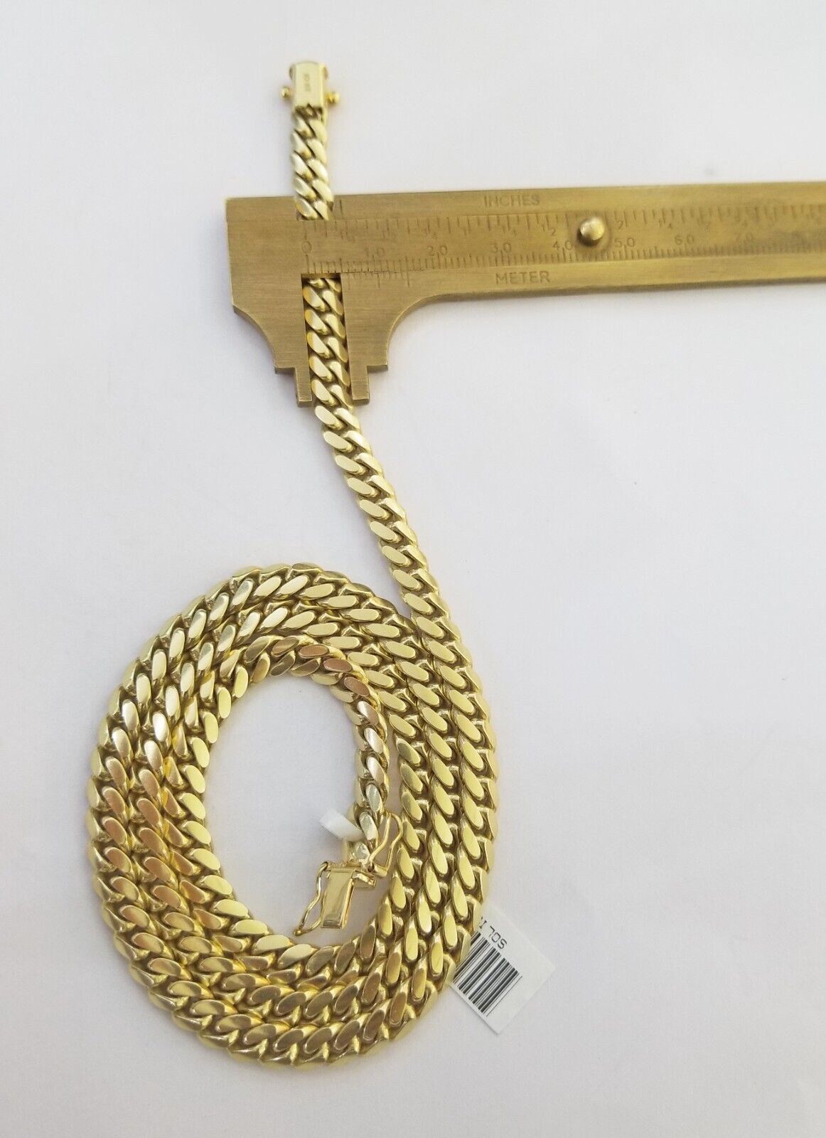 Solid Real 10k Gold Chain Miami Cuban Link 6mm Box Lock 22" Yellow Gold Necklace - Reva Jeweler