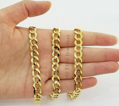 Solid Real 14k Yellow Gold Cuban Link Chain 9mm 20"- 30" 14kt Mens Curb Necklace