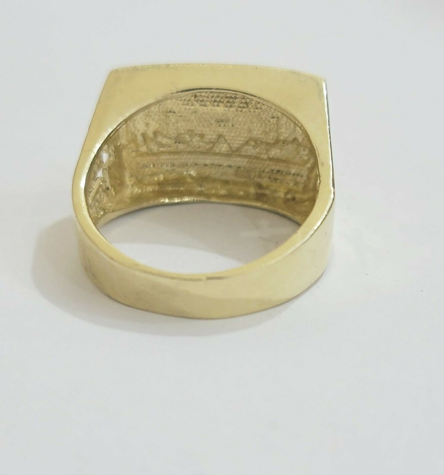 Solid Real Gold Men's Ring Last Supper 10k Yellow Gold Casual,Pinky, Square,10kt - Reva Jeweler