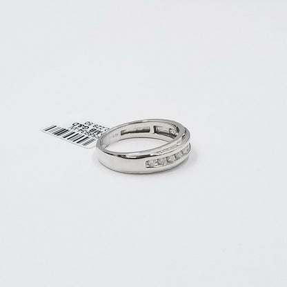 White 10K Gold Diamond Wedding Ring Band Diamond Cut Men Ring 0.25 CT - Reva Jeweler